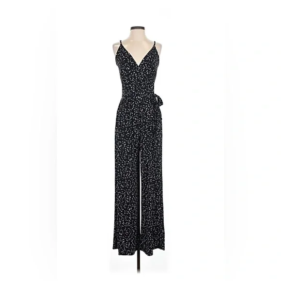 KAILEIGH Flattering Black & White Patterned Jumpsuit W/off-white Fleck Pattern - Picture 7 of 9